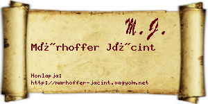Márhoffer Jácint névjegykártya